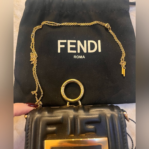 FENDI Nappa Matisse FF Embossed Nano Baguette - Picture 5 of 7